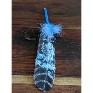 Native American Hand Painted White Buffalo on Feather